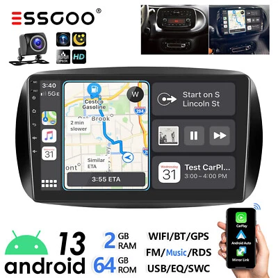 Für Smart Forfour Fortwo 453 Autoradio 2+64G Android 13 Carplay GPS WIFI RDS KAM - Bild 1 von 4