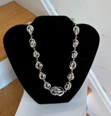 ELEGANTE COLLAR LLAMATIVO LIA SOPHIA COUTURE PLATEADO NUDOS DE AMOR ESLABONES B12 Foto 1 de 4
