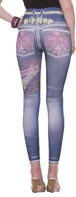 Leggings Jean Hip Hop Años 80 Antigua Escuela Elegante Disfraz Halloween Accesorio Foto 1 de 2