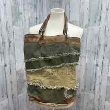 Mona B Discover Journey Explore Rustic Patchwork Boho Double Handle Bag Purse
