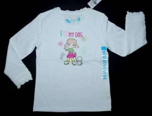 NUEVO CON ETIQUETAS Nueva Camiseta Blanca TCP The Children's Place Girls I LOVE MY DOG Volantes LS 4T 4 - Imagen 1 de 1
