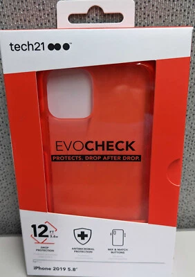 Funda Tech21 Evo Check para Apple iPhone 11 Pro 5.8" Coral My World Roja Transparente Foto 1 de 4