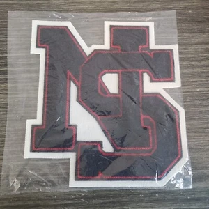 NS  Letterman Jacket School Patch Black / Red NEW - Picture 1 of 4