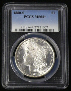 1880-S MS-64+ MORGAN SILVER DOLLAR PCGS GRADED NICE BETTER DATE - Picture 1 of 2