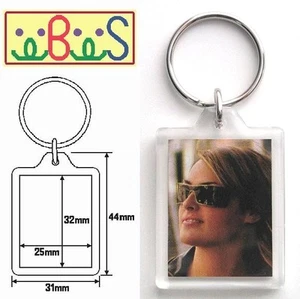 60x Blank Acrylic Keyrings 39x31mm Frame & 32x25mm Photo key ring plastic 09009 - Picture 1 of 1