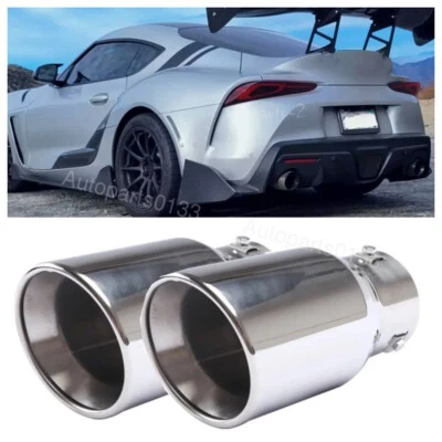 2PCS For 20-24 TOYOTA SUPRA A90 Car Exhaust Pipe Tip Rear Throat Muffler Foto 1 de 4