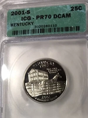 2001 S 25C Kentucky State Quarter PR70DCAM ICG - Image 1 of 2