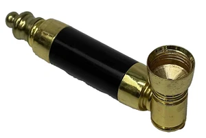 Pipa a mano tabacco da fumo metallo 4 pollici nera **spedizione gratuita** - Foto 1 di 5