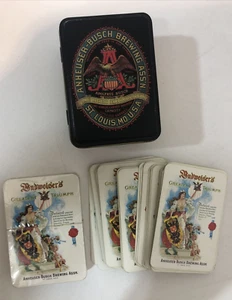 Anheuser-Busch Brewing Assn Playing Cards with Collectible Tin - 2 Decks,One New - Picture 1 of 5