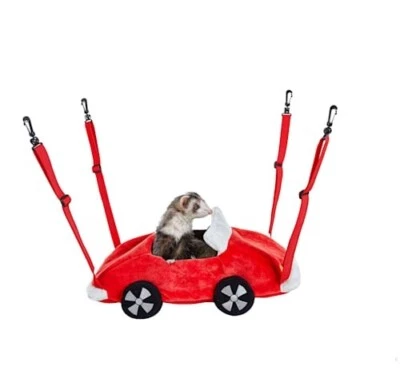 Mascotas, Animales Pequeños Rojo Felpa Acogedora Dormir Colgante Coche de Carreras Cama - Totalmente Nueva Foto 1 de 4