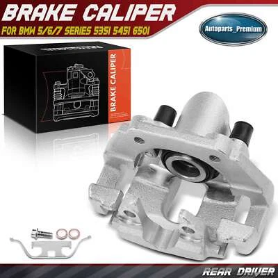 Rear Driver Brake Caliper with Bracket for BMW E60 535i 545i 550i 650i 750i 760i - Image 1 of 4