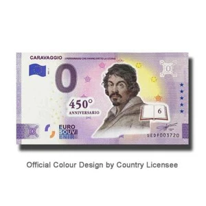 Billet Euro Souvenir SEDF 2021-1 Italie Caravaggio Couleur - Imagen 1 de 2
