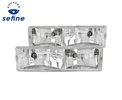 Faros de cristal cromado ANZO para Chevy / GMC TAHOE 95-99 / YUKON 92-99 #111004 Foto 1 de 2