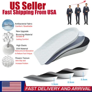 Men Women Shoe Insoles Invisible Height Increase Heel Lift Taller Inserts Pad US - Picture 1 of 16