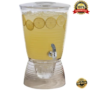 Beverage Dispenser 2.5 Gallon Clear Durable Ice Base No Drip BPA-Free Acrylic US - Picture 1 of 3