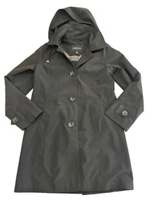 London Fog Women’s Trench, Petite S, Black, Excellent - Picture 1 of 6