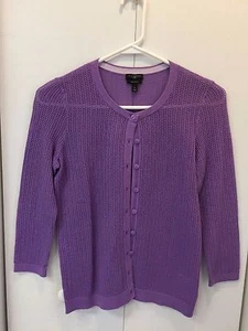 TALBOTS Women's Purple Sweater Cardigan Size Petite New With Tag - Picture 1 of 3