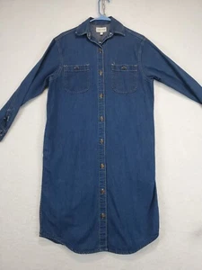 Vintage Calvin Klein Women's Size 7 Denim Jumper Long Sleeve Midi Dress Made USA - Picture 1 of 15