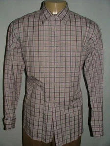 MENS MARTIN GORDON CASUAL SHIRT SIZE XL 100% COTTON PURPLE GRAY PLAIDS #130 - Picture 1 of 6
