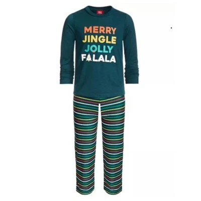 FAMILY PAJAMAS Matching Kids Merry Jingle Mix It Family Pajama Set Green 10-12 - Image 1 of 4