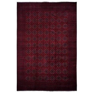 13'1"x19'9" Barn Red Afghan Khamyab Wool Hand Knotted Mansion Size Rug R78157 - Picture 1 of 11