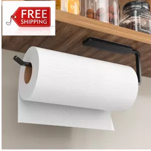 Holder Kitchen Roll Towel Paper Rack Under Cabinet Wall Toilet Self Adhesive Bar - Picture 1 of 14