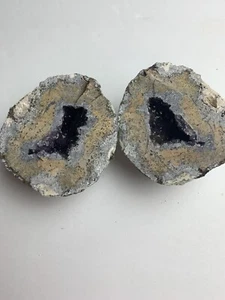 Ganz geschnittene KOKOSNUSSGEODE Amethyst QUARTZ FUNKELT TOLLES GESCHENK 2,5 Zoll je 1/2 - Bild 1 von 9