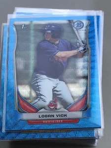 LOGAN VICK 2014 BOWMAN CHROME BLUE WAVE REFRACTOR #BCP40 INDIANS! - Picture 1 of 1
