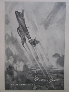 5/1947 PUB GLOSTER FLUGZEUG METEORROLLEN DERWENT MOTOREN ORIGINAL ANZEIGE - Bild 1 von 1