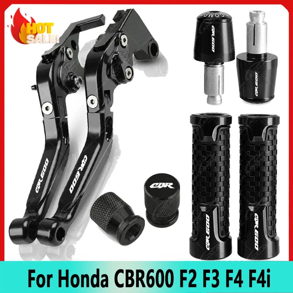 Black US Handle Grips Cap Brake Clutch Levers Set For Honda CBR600 F2 F3 F4 F4i Foto 1 de 1