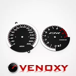 Yamaha FJR 1300 2003-2005 KM/H Aftermarket Instrument Cluster Black Gauge Faces - Foto 1 di 1