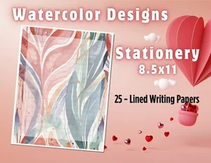 NEW - Lined Stationery Paper (25 Sheets)  8.5 x 11 Premium Paper #02 - Picture 1 of 2