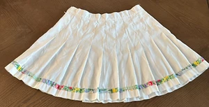 Vtg TAIL Tennis Skirt Women's Sz 12 Pleated White multicolor Trim Pickleball USA - Picture 1 of 6