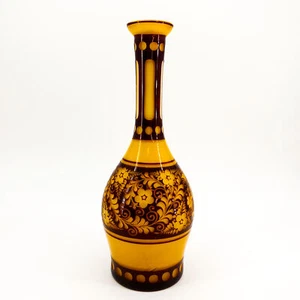 Antique Carved Art Glass Heavy Liquor Decanter Bohemian Moser Vtg Czech Handmade - Picture 1 of 6