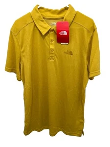 The North Face NWT Crag Polo Shirt Mens Large Yellow Flashdry Golfing Casual - Picture 1 of 6