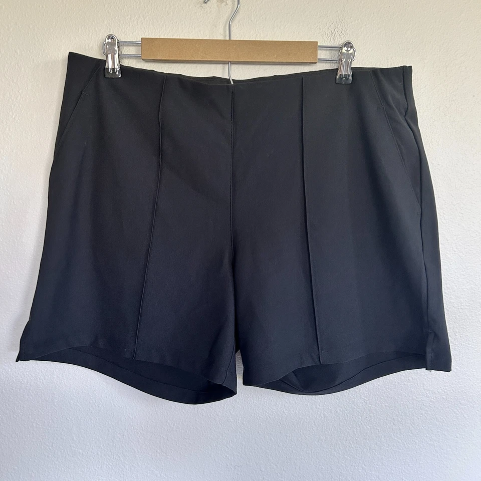 Adidas Golf Shorts Womens XL Black Pintuck Pull On Active Stretch