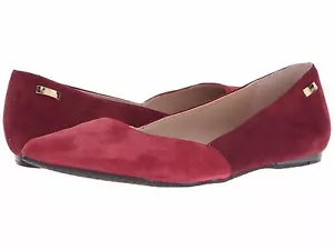 Bomba sin cordones plana Calvin Klein jacinth 8,5 granate/cabernet gamuza punta puntiaguda - Imagen 1 de 7