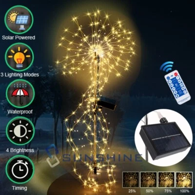 Lampara Luces Solares De flor 200LED Luz Solares Para Exterior Jardin Navidad - Image 1 of 4