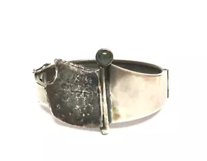 Modernist GEORG KRAMER 835 Silber Armreif/ Armspange mit Labradorit - Bild 1 von 10