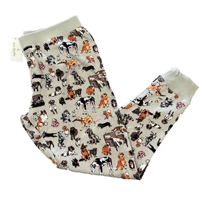 Pantalones de pijama Vera Bradley de algodón acanalado estampado de exhibición de perros grises nuevos con etiquetas - Imagen 1 de 22