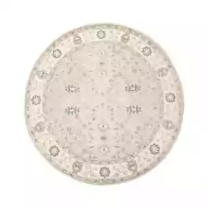 AGRA 6'x6' ROUND LoomBloom Taupe Hand Tufted Traditional Wool Area Rug - Picture 1 of 3