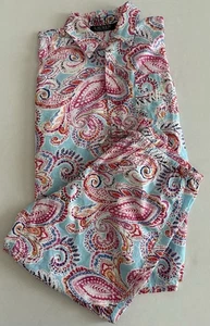 Lauren Ralph Lauren Black Label Paisley Cotton Drawstring Pajama Set Womens Smal - Picture 1 of 15