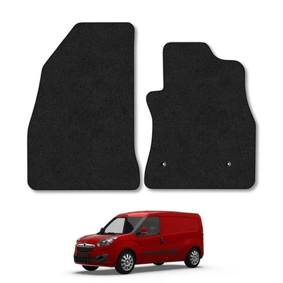 Vauxhall Combo 2010-2018 Van Floor Mats Tailored Fit Carpet Set 2 Pieces Black - Image 1 of 4