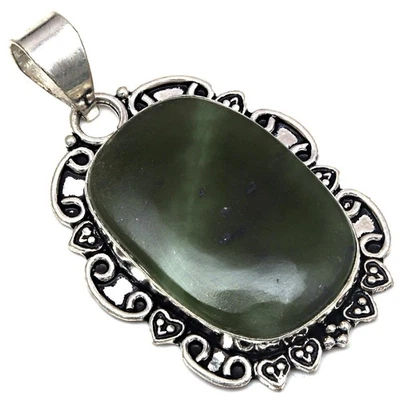 Pendant Vassolite Gemstone Handmade Mother'Day Silver Jewelry 2" - Image 1 of 4