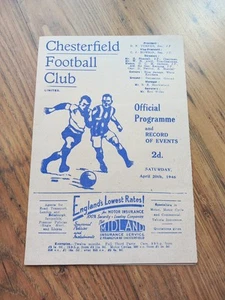 1945/46 Chesterfield Reserves vs Bolton W Reserves (First post-war season) - Picture 1 of 3