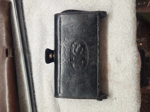 Original Bolsa de Gorra de Soldado de Cuero de la Guerra Civil de los Estados Unidos - Solapa "EE. UU." en Relieve - Co - Imagen 1 de 11