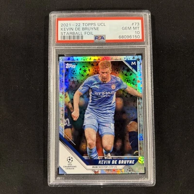 2021-22 Topps UCL Kevin DeBruyne #73 Starball Foil PSA 10 POP 1 - Image 1 of 2