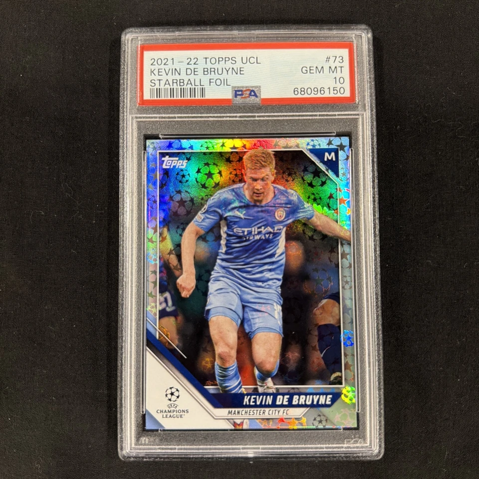 2021-22 Topps UCL Kevin DeBruyne #73 Starball Foil PSA 10 POP 1 - Image 1 of 2