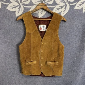 Sears The Leather Shop Damen Wildleder Druckknopf Weste Gr. 38 Reg 70er Vintage - Bild 1 von 5