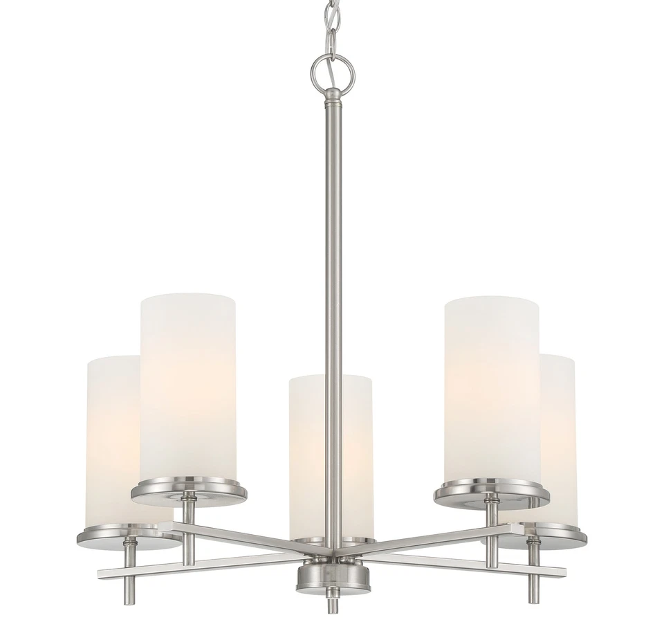 Minka Lavery 4095 Haisley 5 Light 24"W Vantage Candle Chandelier - Nickel - Image 1 of 4